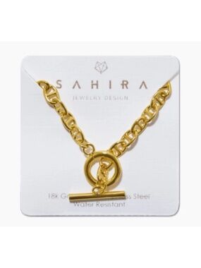 No Tarnish 18k Gold Plated SAHIRA JEWELRY Taylor Toggle Chain